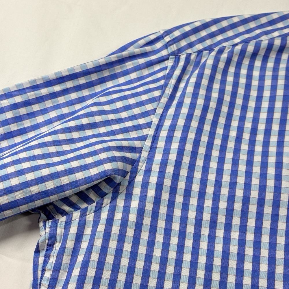 Robert Graham X Flip Cuff Button Shirt Blue Gingham Check Men's L‎ Cotton - Picture 14 of 16